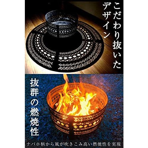 FUTUREFOX 焚火台 ナバホ柄 焚き火台 焚き火 キャンプ 分離式 五徳・収納袋付き FUTUREFOX キャンプ FUTURE