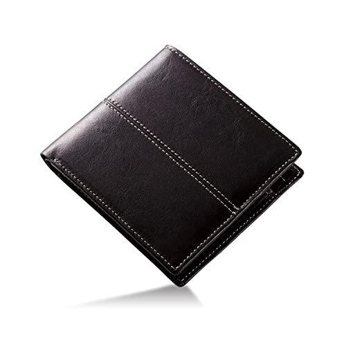 品質が完璧 財布 TASUKI メンズ (Black) パスケース付 メンズ 二つ折り財布 一流の革職人が作る 日本製 イタリアンレザー 本革 二つ折り その他財布
