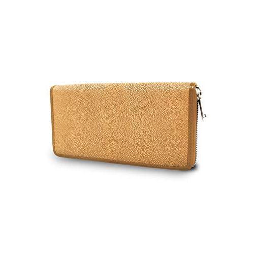 激安スーパー Qlione 長財布 ラウンドファスナー 本革 エイ革 スティングレイ ガルーシャ メンズ レディース パール加工 Pink Gold Pear クリアランス超高品質 Ssl Daikyogo Or Jp