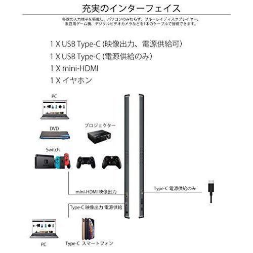 JAPANNEXT 15.8型 フルHD モバイルモニター JN-MD-IPS158FHDR USB Type-C miniHDMI 