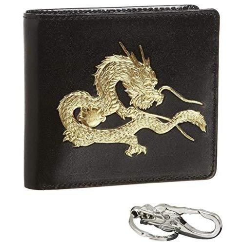 皇帝龍 二つ折り 財布 風水 秘伝 金運 アップ 本金箔 黄金 和柄 メンズ  