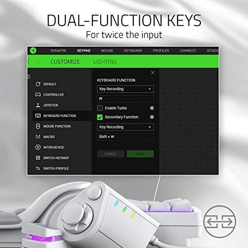 Razer Tartarus Pro Mercury White 左手キーパッド 20個のアナログ動作 