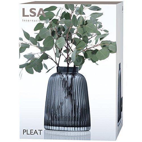 LSA(エルエスエー) フラワーベース(花器) グレー 高さ26cm PLEAT(プリート) G1399-26-847 