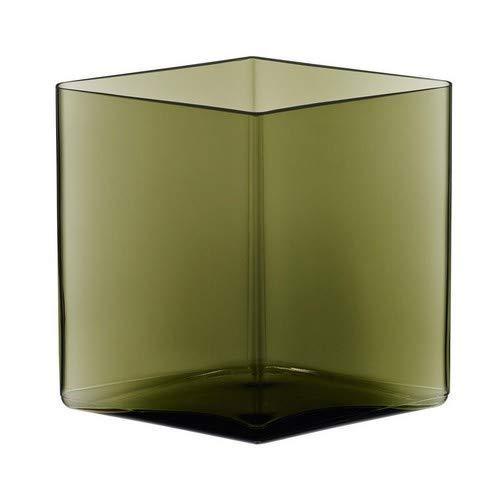 【正規輸入品】 iittala (イッタラ) 花瓶 Ruutu ベース モスグリーン 約W205×D115×H180mm 1015574