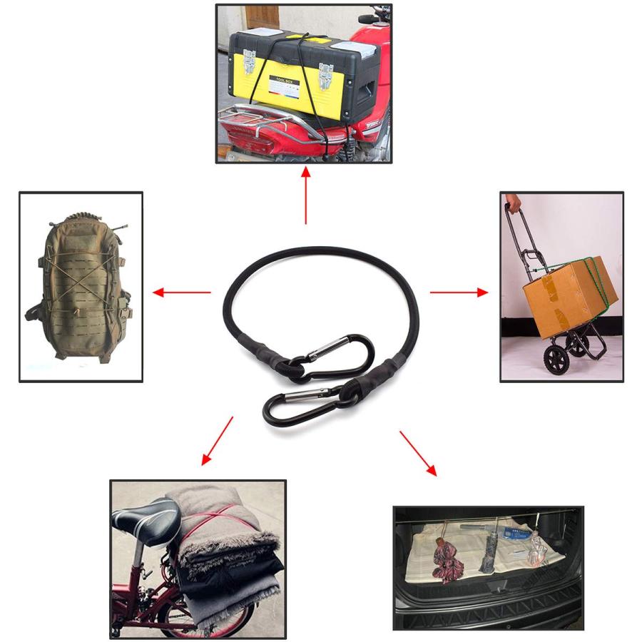 CM Hardware 45cm x 8mm ストレッチコードとカラビナフック