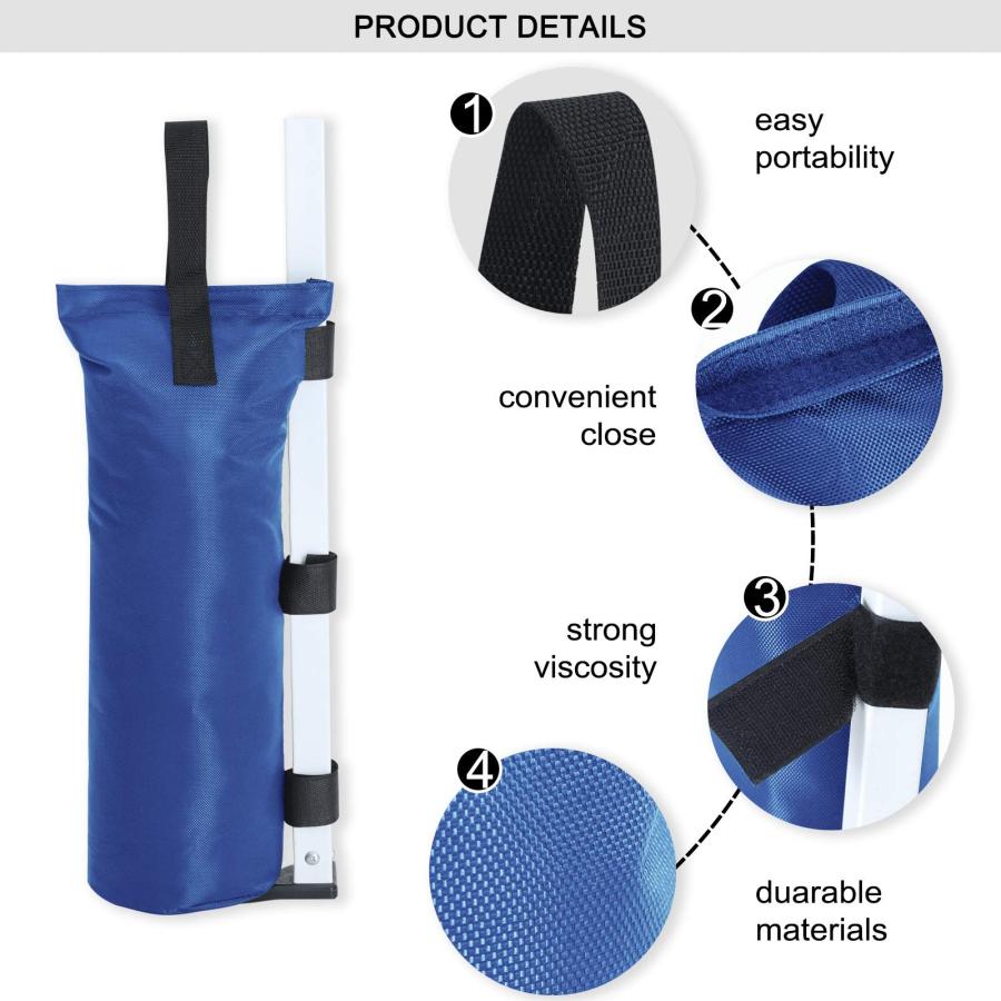 マスターキャノピー（MASTERCANOPY）ウエイトバッグ 砂袋 重り 重し袋 タープテント用 固定用 総容量50KG 4個1セット（ブルー） |  | 02