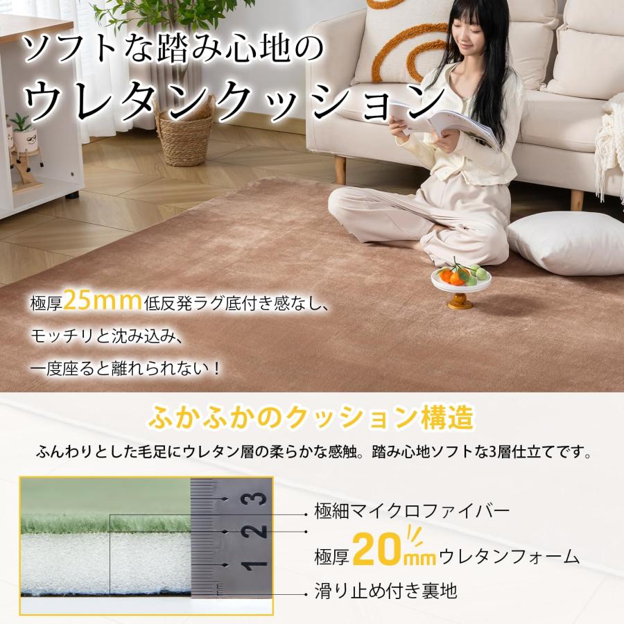 Keusnix 極厚25mm 低反発 ラグ カーペット ラグマット 1.5畳 Keusnix 極厚25mm 低反発 ラグ カーペット ラグマット 1.5畳