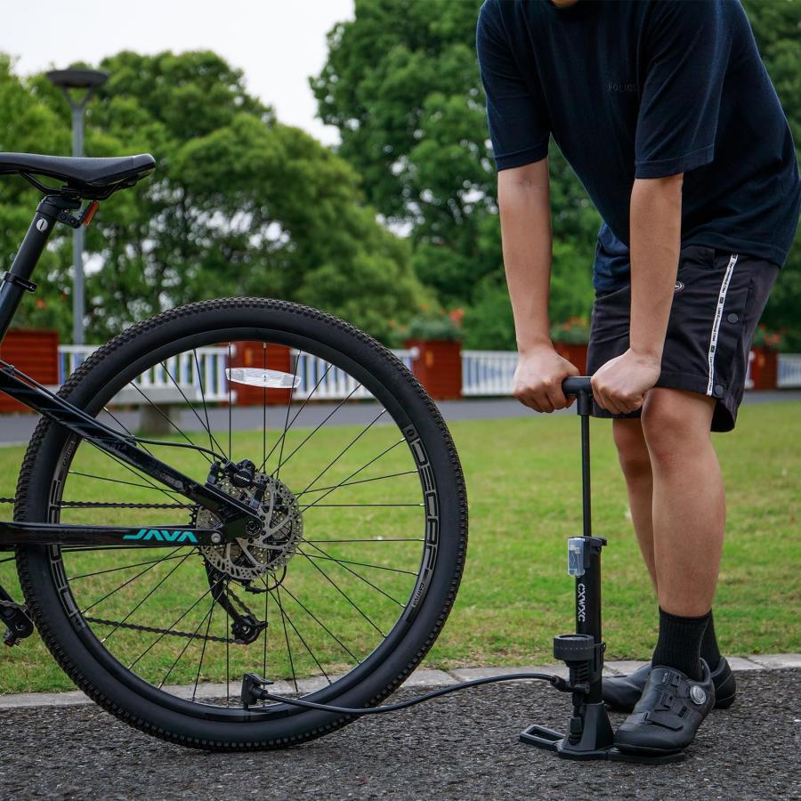 CXWXC 自転車 空気入れ 仏式/英式/米式バルブ対応 大型ゲージ