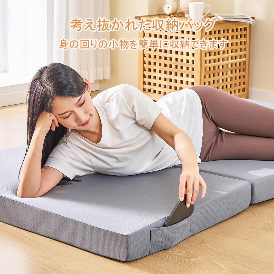 マットレス ダブル 3つ折り 高反発 折り畳みマットレス 極厚10 cm 滑り止 マットレス ダブル 3つ折り 高反発 折り畳みマットレス 極厚10