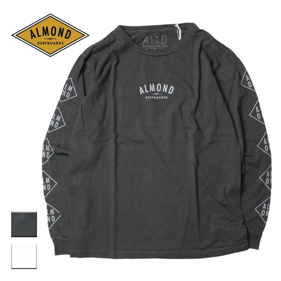 アーモンド Tシャツ 長袖 メンズ レディース ブランド おしゃれ 袖プリント 長袖tシャツ ロングtシャツ ロンt 日本製 ロゴ サーフ 白 Alm Ls1906w Blueism 通販 Yahoo ショッピング