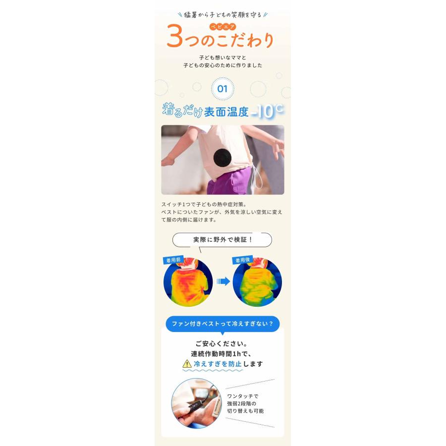 クールベスト 子供 ファンベスト ファン付きベスト 熱中症対策 子供用