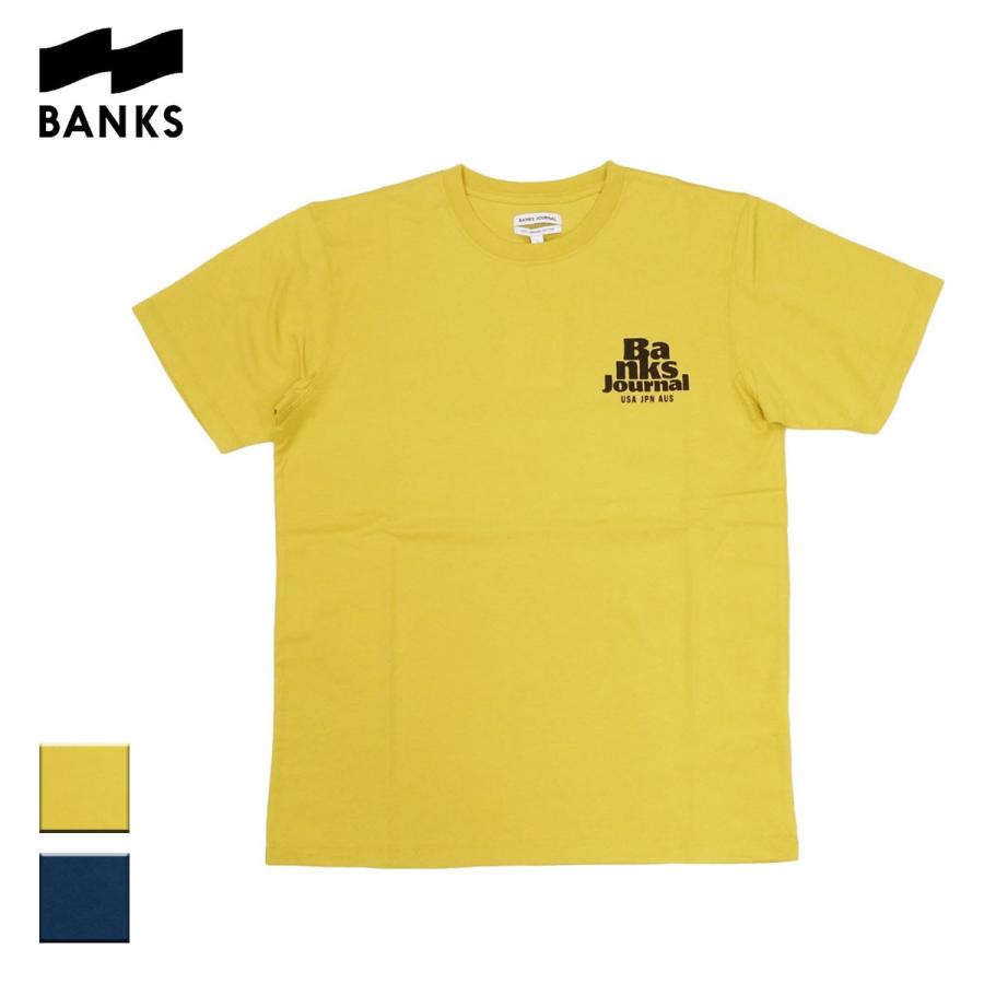 Banks バンクス Tシャツ メンズ レディース ブランド おしゃれ 半袖 オーガニックコットン バックプリント サーフ系 ネイビー 黄色 Ooo Bak Ats0485 Blueism 通販 Yahoo ショッピング