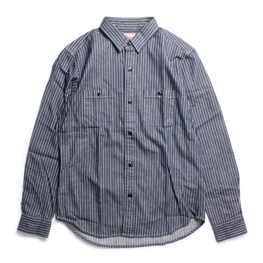 ストライプシャツ シャツ メンズ ブランド おしゃれ 長袖 カジュアル ビジネス ワークシャツ ストライプ 日本 アメカジ ヒッコリー ブルー Bgm Blueism 通販 Yahoo ショッピング