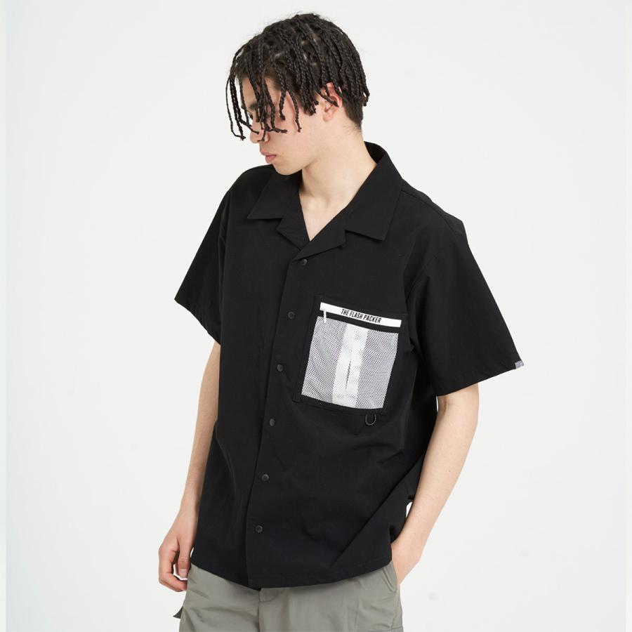 シャツ 半袖 メンズ レディース ブランド おしゃれ 半袖シャツ 開襟シャツ オープンカラーシャツ ストレッチナイロン 胸ポケット 無地 白 黒 緑 Fpk Ss 02 Blueism 通販 Yahoo ショッピング