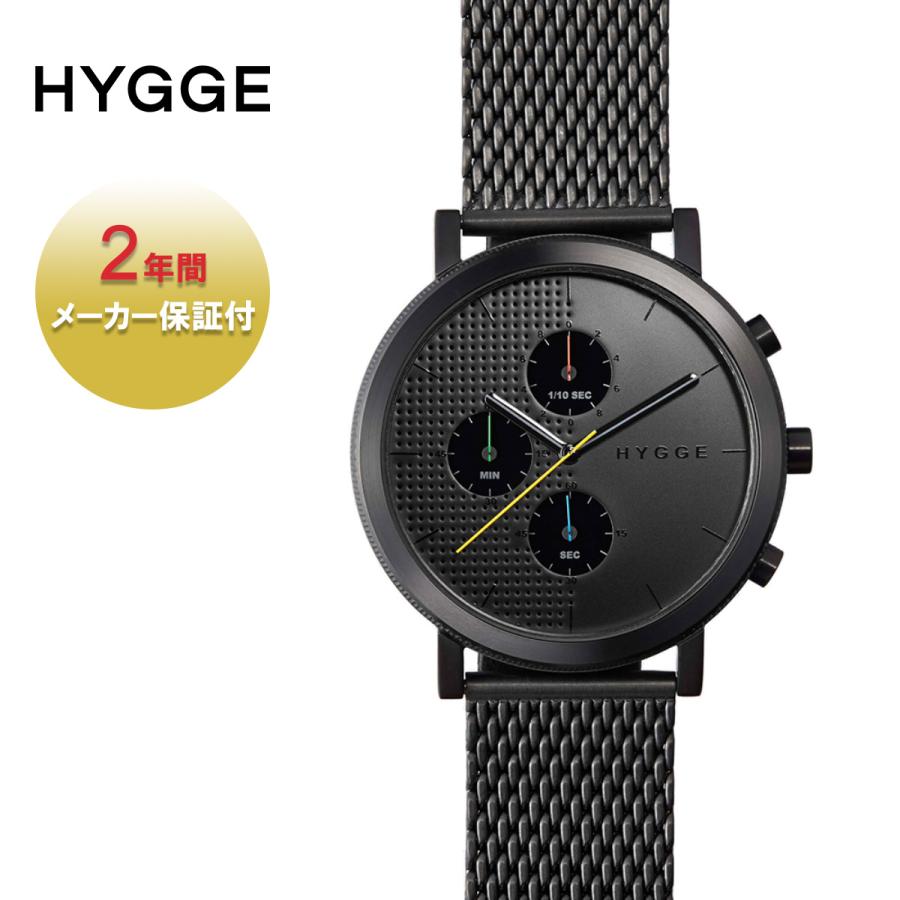 Hygge ヒュッゲ 腕時計 ブランド おしゃれ メンズ レディース 時計 北欧 日本製 アナログ クロノグラフ ステンレススチール プレゼント 黒 Hge 0005 Blueism 通販 Yahoo ショッピング