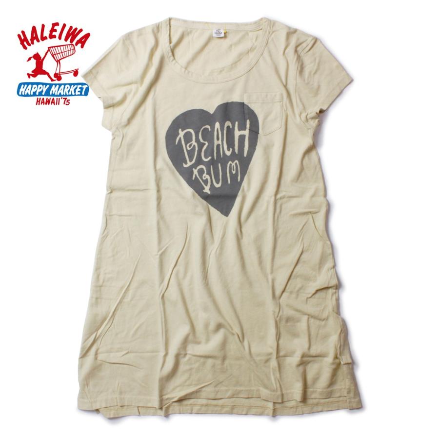 ハレイワ Tシャツ レディース 半袖 ブランド おしゃれ プリント ロング丈 天竺 半袖tシャツ ワンピース ポケット ハート かわいい ハワイ Hhm H3027 Blueism 通販 Yahoo ショッピング