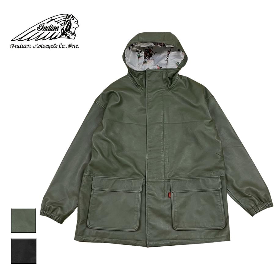 INDIAN レザーパーカー メンズ レディース ブランド おしゃれ  