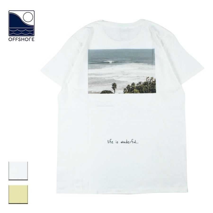 オフショア Tシャツ 半袖 ブランド おしゃれ メンズ レディース バックプリント フォト 写真 海 ビーチ ビーチフォト サーフ 白 黄色 Ofs Os22 2cs 016 Blueism 通販 Yahoo ショッピング