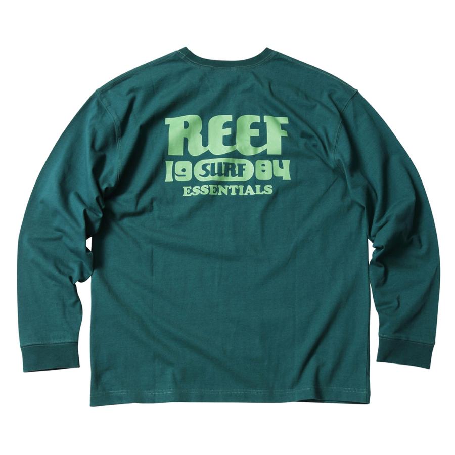 REEF リーフ Tシャツ 長袖 ブランド メンズ レディース ロングTシャツ バックプリント ロゴ おしゃれ ブランド アウトドア サーフ 緑 白｜blueism-y｜03