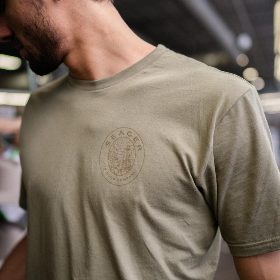 Tシャツ メンズ ブランド 半袖 おしゃれ レディース 代 30代 40代 半袖tシャツ ロゴ オリーブ ベージュ Sgr Blueism 通販 Yahoo ショッピング