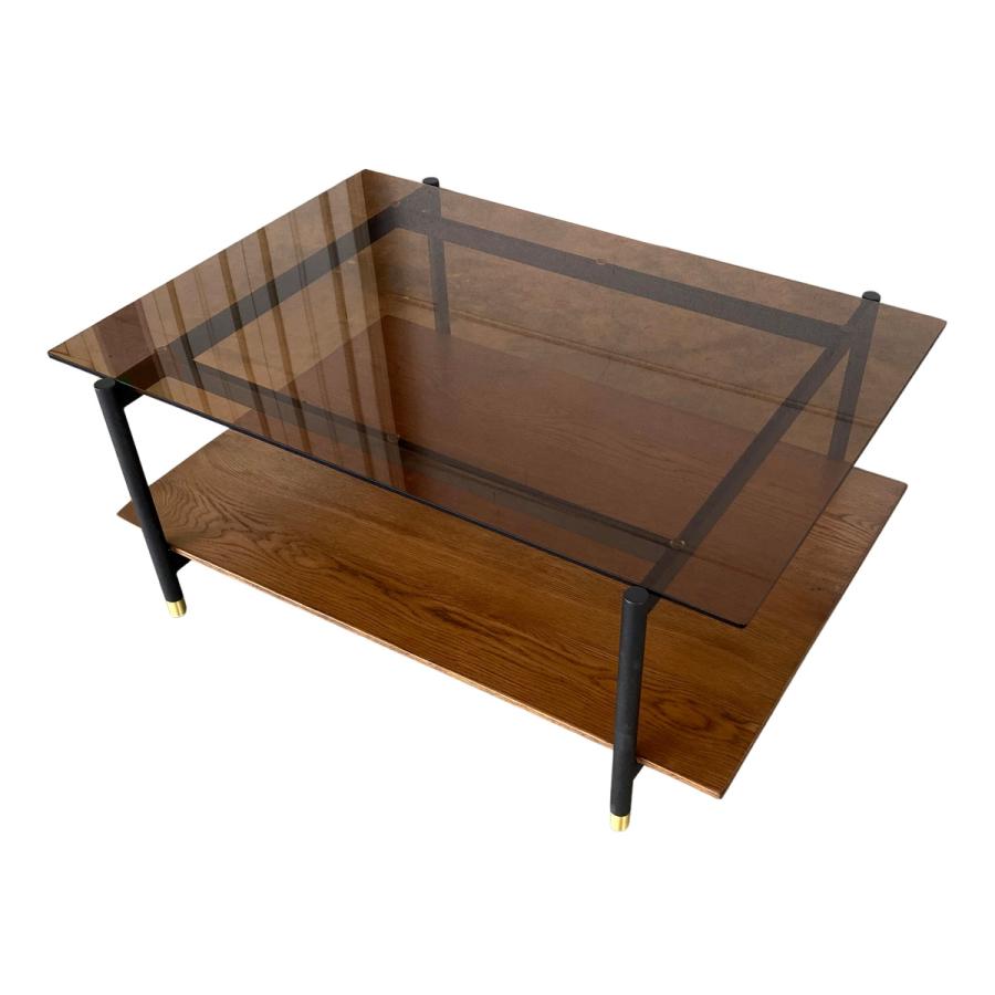 センターテーブル カフェテーブル おしゃれ ガラス テーブル 95 北欧 ガラステーブル コーヒーテーブル ティーテーブル 木製 木材 リビング ブランド｜blueism-y｜02
