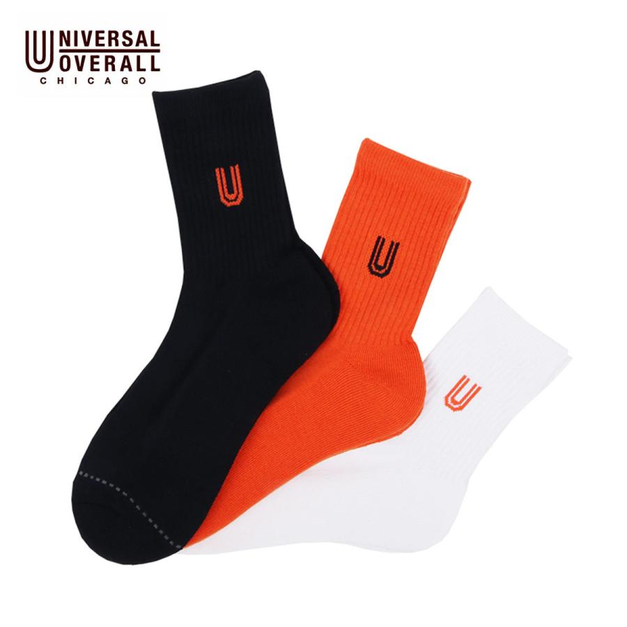 ユニバーサルオーバーオール 靴下 メンズ ブランド セット おしゃれ ギフト ソックス クルーソックス クォーターソックス 長い 長め ロゴ