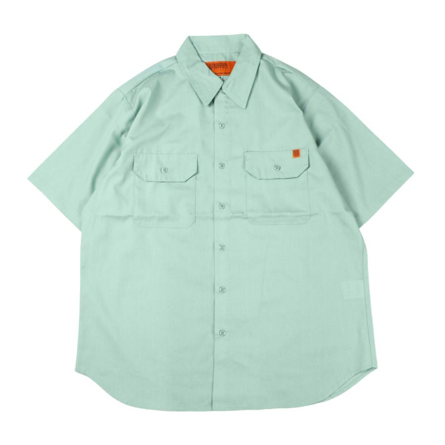 ユニバーサルオーバーオール シャツ メンズ レディース 半袖 ブランド おしゃれ ワークシャツ ビッグシルエット 春 夏 アメカジ 緑 黒 Uvs U A Blueism 通販 Yahoo ショッピング