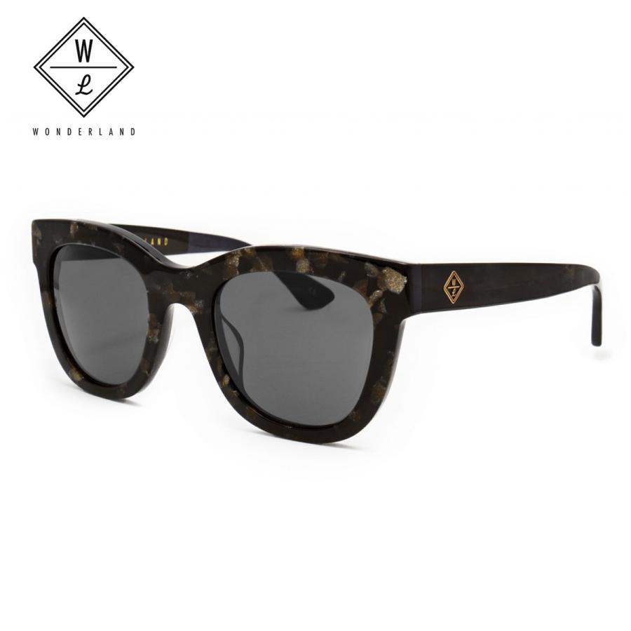 サングラス レディース ブランド おしゃれ ウェリントン UVカット カラーレンズ ウェリントン型 コラボ グレーレンズ 黒 グリッター