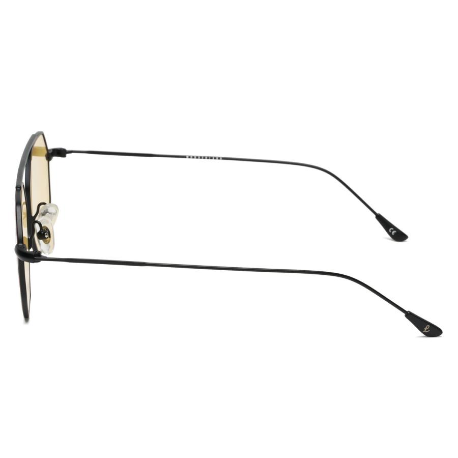 サングラス メンズ ブランド おしゃれ レディース オクタゴン UVカット カラーレンズ 八角形 メタルフレーム イエローレンズ マットブラック 黒 | Wanderland | 02