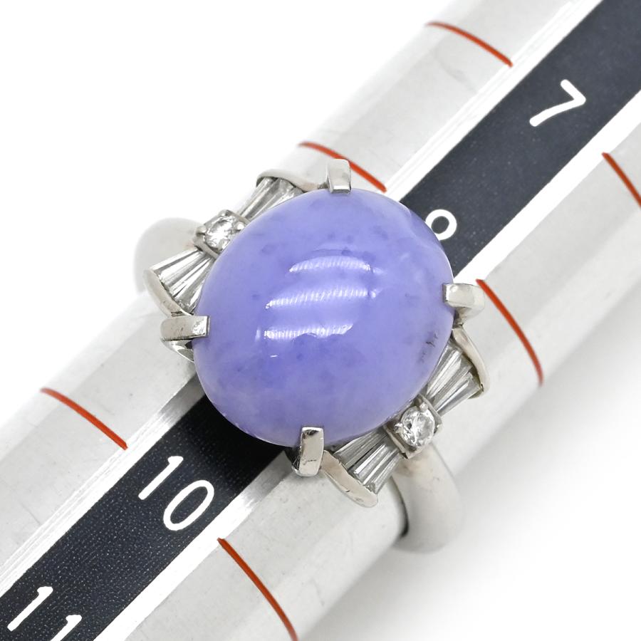ラベンダー翡翠 15ct ダイヤモンド 1.5ct プラチナ リング(指輪)【品質 