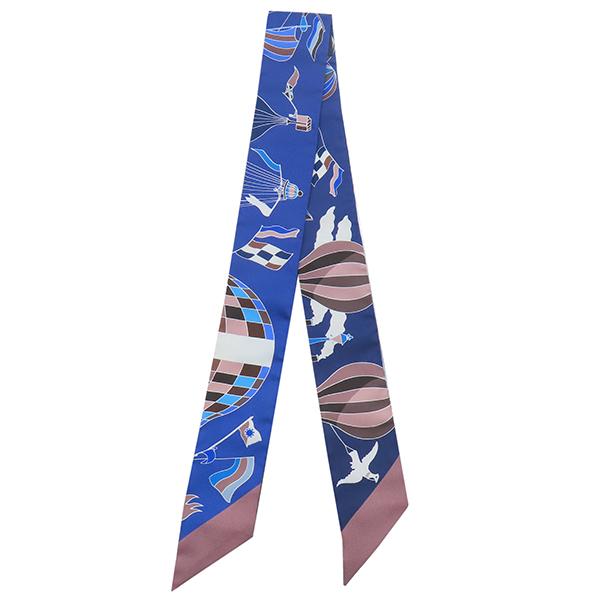 HERMES（エルメス） スカーフ ツイリー シルク ネイビー 【LES FOLIES