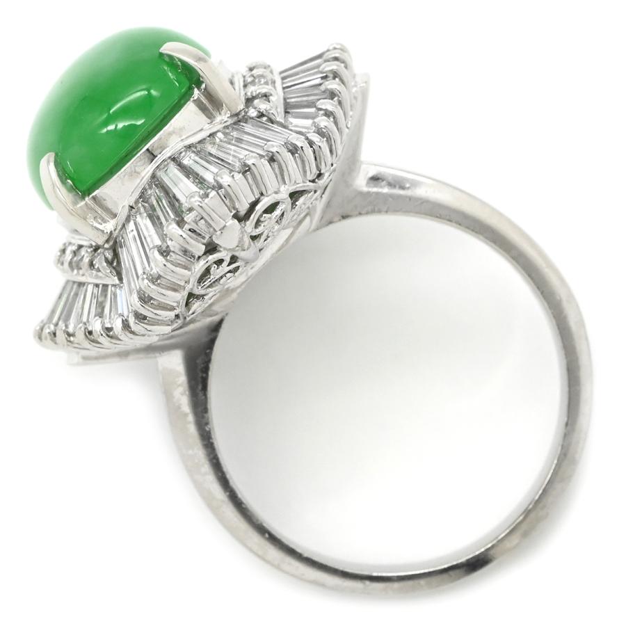 リング 指輪 ヒスイ 6.81ct ダイヤモンド シルバー 緑 グリーン 翡翠 ひすい ジェダイト プラチナ900 テーパー 13号_2