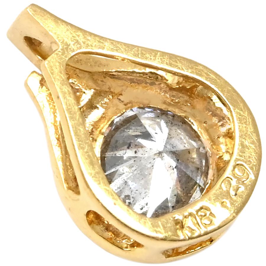 ペンダントトップ ダイヤモンド 0.29ct ゴールド ブリリアントカット 750 18K ネックレストップ ペンダントヘッド_1