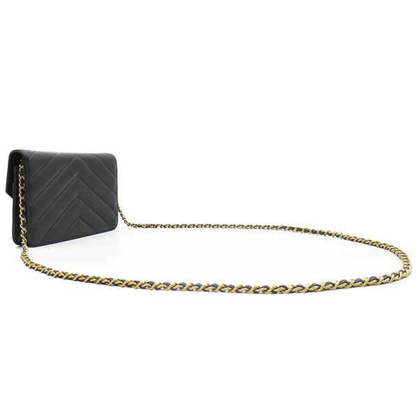 CHANEL チェーンウォレット　レア　細かいシェブロン　ソーブラック CHANEL（シャネル） チェーンウォレット シェブロン Vステッチ レザー