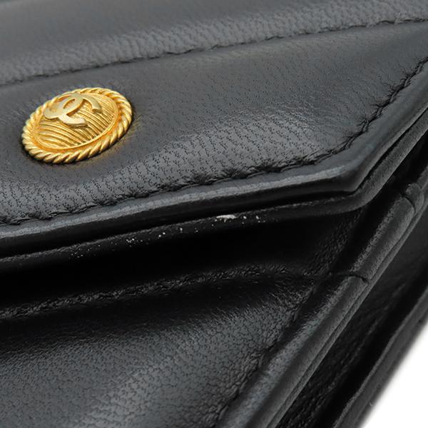CHANEL（シャネル） チェーンウォレット シェブロン Vステッチ レザー