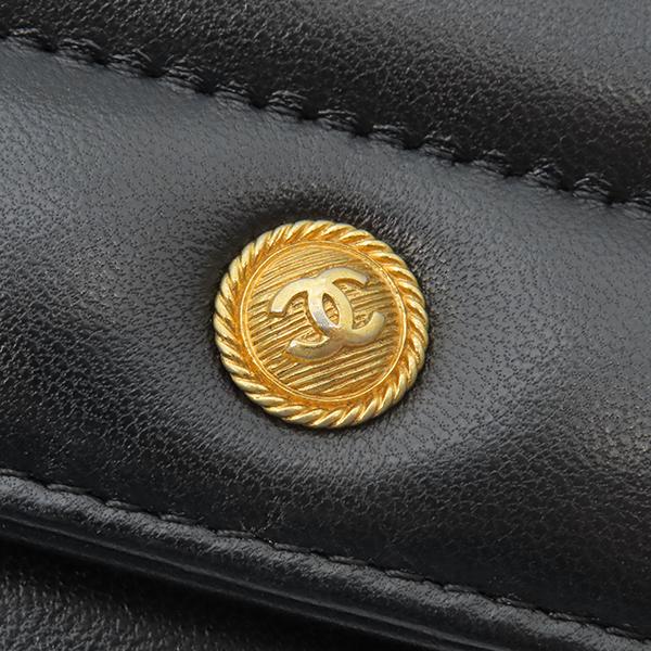 CHANEL チェーンウォレット　レア　細かいシェブロン　ソーブラック CHANEL（シャネル） チェーンウォレット シェブロン Vステッチ レザー