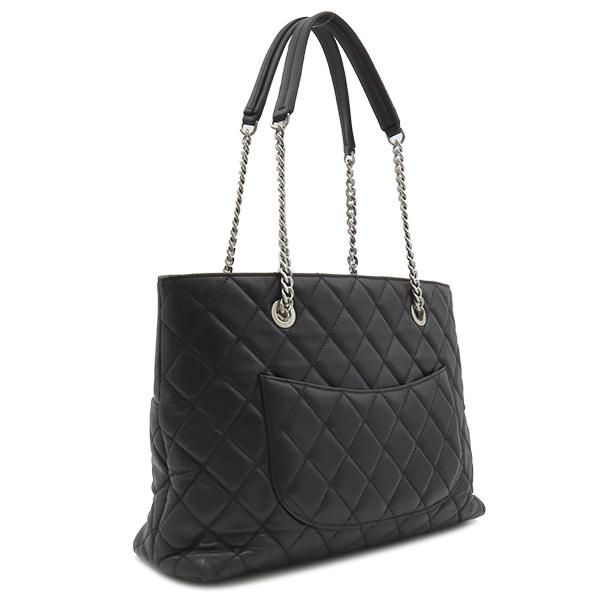 CHANEL シャネル マトラッセ ラムスキン チェーントート ココマーク 黒 マトラッセ シャネル トートバッグ チェーン トート ラムスキン