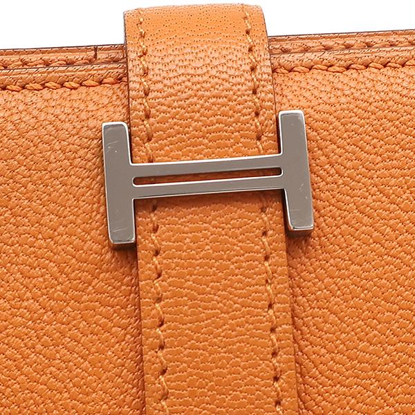 ✨新品同様✨HERMESベアンスフレ❤️二折長財布♪オレンジ ✨ エルメス(HERMES) ベアンスフレ 二つ折り長財布 R刻印 ヴォーエプソン