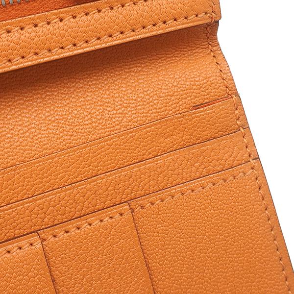 HERMES（エルメス） 長財布 ベアンスフレ シェーブル オレンジ 二