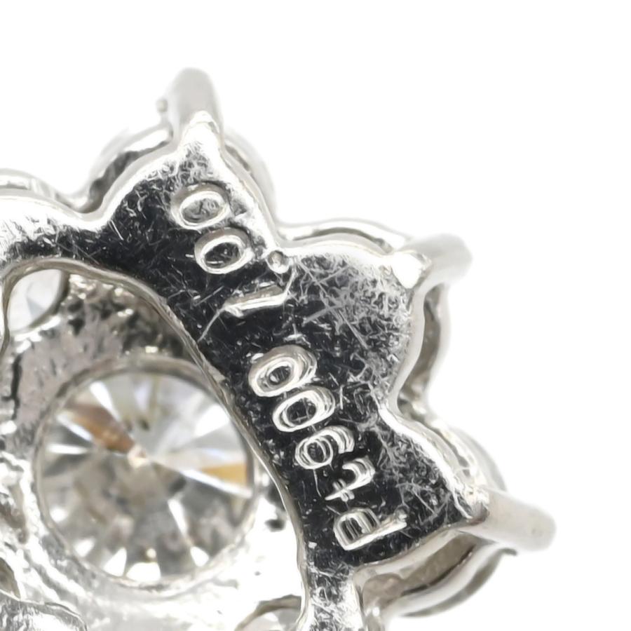 ペンダントトップ プラチナム ダイヤ 1.0ct Pt900 シルバー Pt900 フラワーモチーフ クラスター V字金具_3