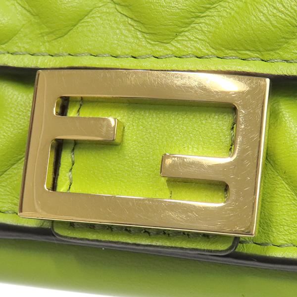 フェンディ FENDI 三つ折り財布 バゲット マイクロトリフォールド ウォレット レザー ワサビ ゴールド金具 コンパクト財布 8M0395 AAJD F1JCP 【箱】【中古】 FENDI（フェンディ） 財布 三つ折り財布 BAGUETTE MICRO TRIFOLD