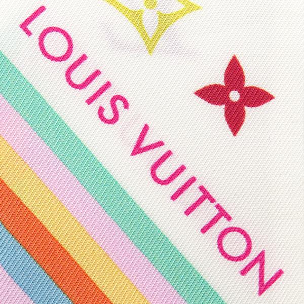 美品 ルイヴィトン 村上隆 モノグラム マルチカラー バンドー スカーフ シルク LOUIS VUITTON（ルイ・ヴィトン） スカーフ LV×TM バンドーBB