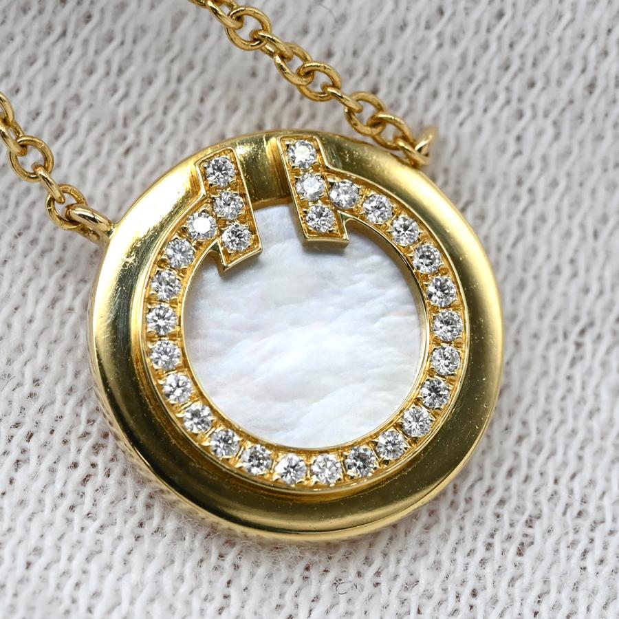【大幅値下げ】ティファニー T マザーオブパール ダイヤ ネックレス TIFFANY&Co.（ティファニー） ネックレス Tトゥー サークル ペンダント