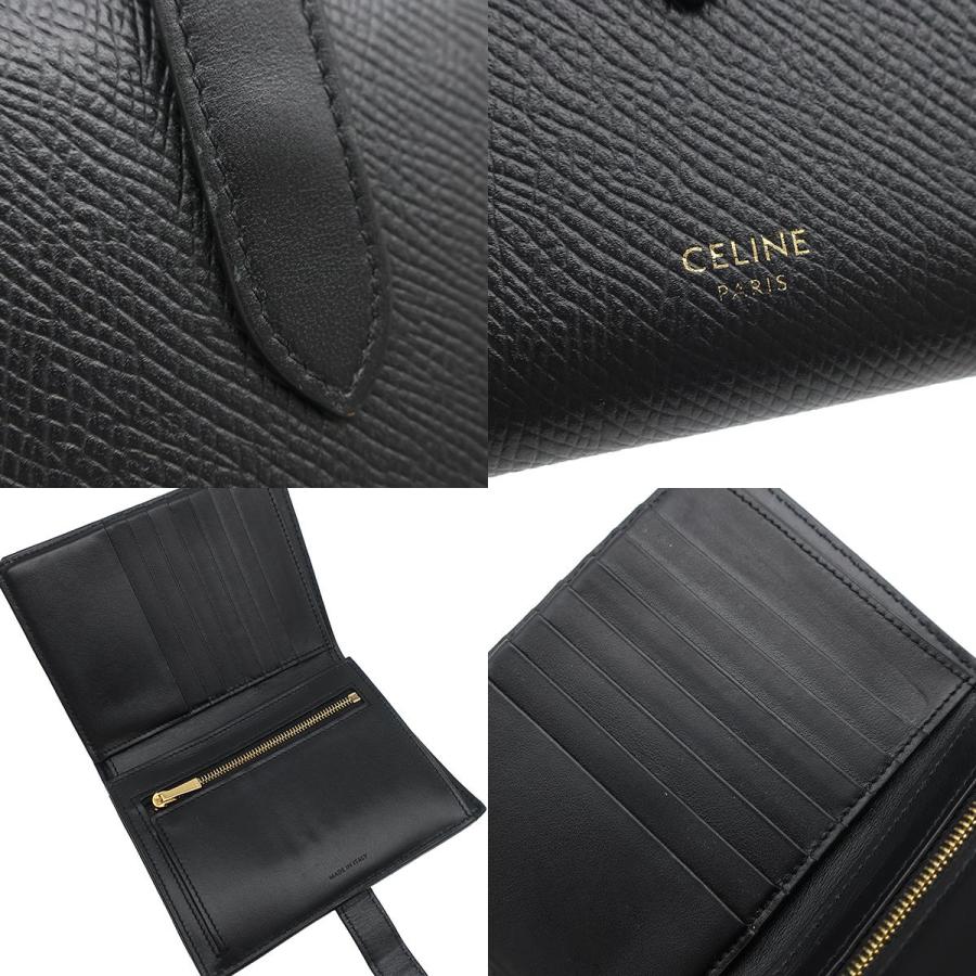 セリーヌ ミディアム ストラップウォレット 10B643BUR 10GV　財布 CELINE（セリーヌ） 二つ折り財布 ミディアム ストラップウォレット