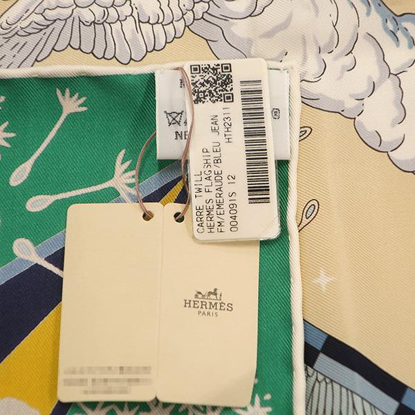 HERMES（エルメス） スカーフ カレ90 CARRE シルク グリーン 【HERMES