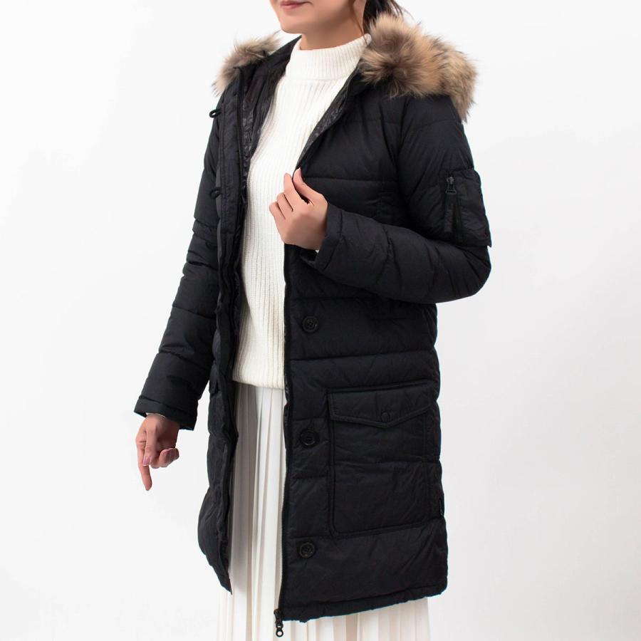 【美品】DUVETICA ロングダウンコート ブラック 40 タヌキファー 美品】DUVETICA☆ダウンコート KAPPA ファー フード 黒 40