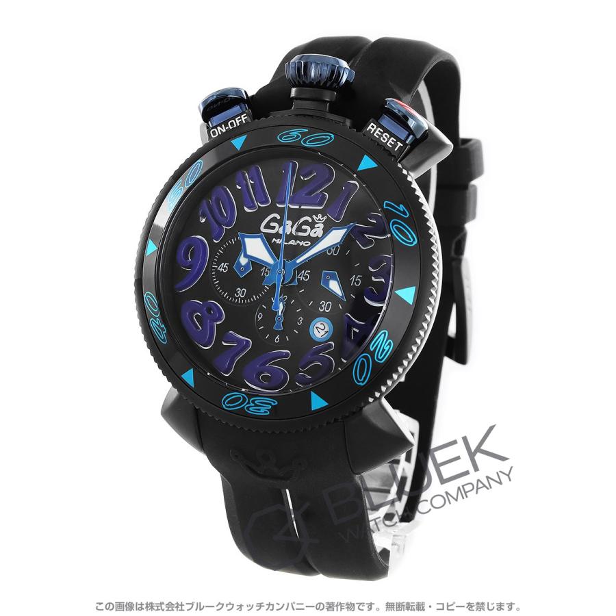 ガガミラノ クロノ48mm クロノグラフ 腕時計 メンズ Gaga Milano 6054 1 Gagbk ブルークウォッチカンパニー 通販 Yahoo ショッピング