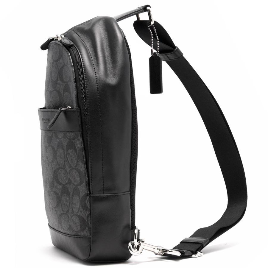 【美品】コーチ　チャールズ　ボディーバッグ　シグネチャー　ブラック　F54787 Brandol / COACH コーチ ボディバッグ シグネチャー