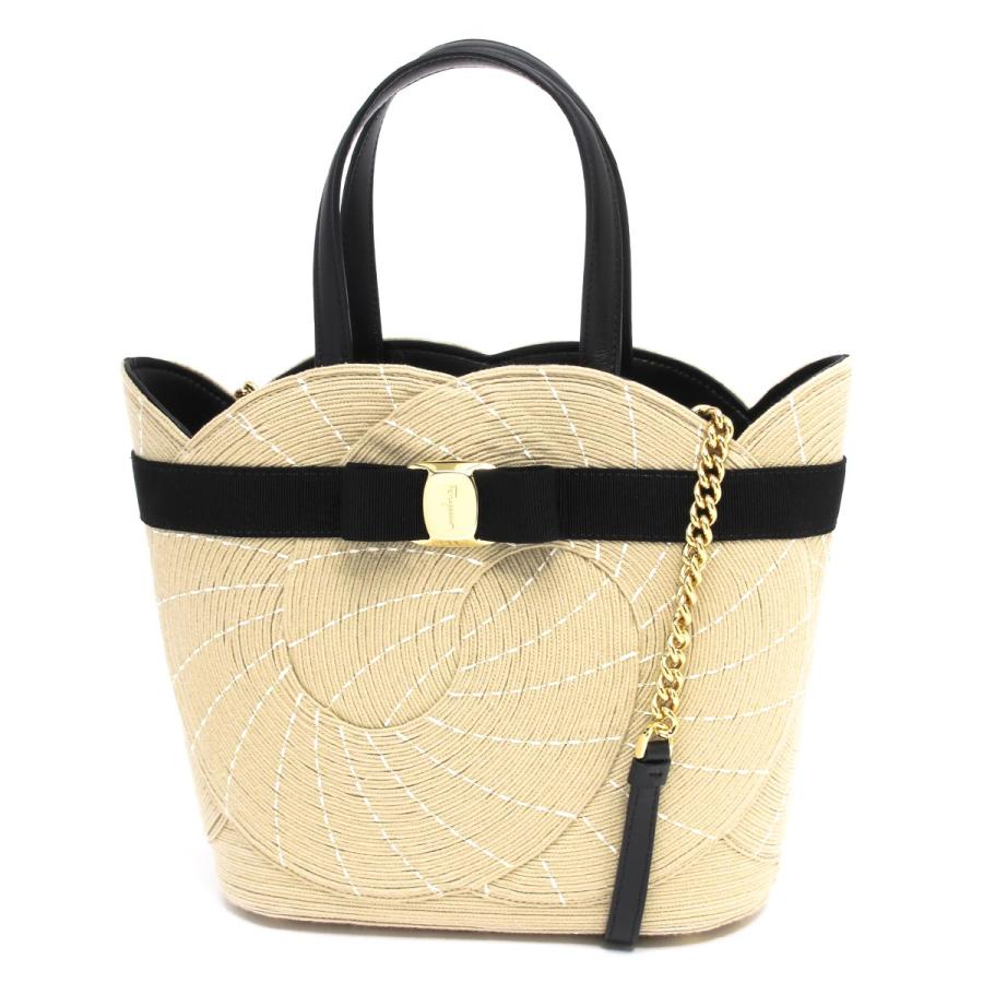 中古】フェラガモヴァラ リボン/VARA RIBBON トートバッグ