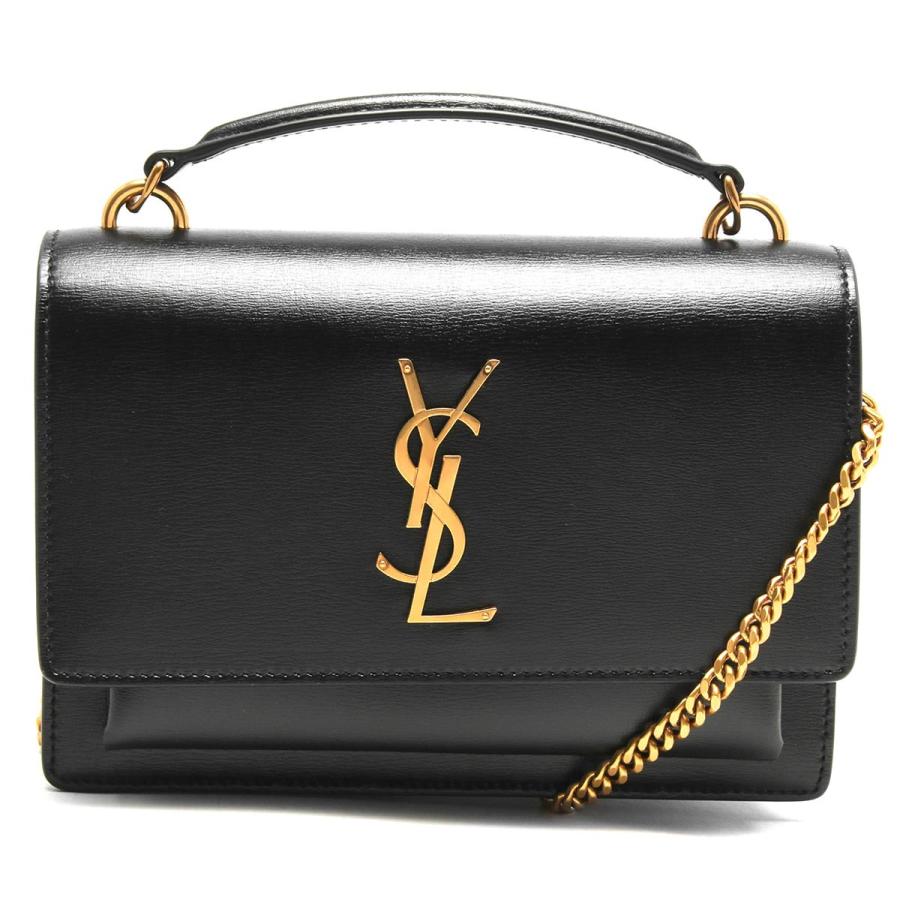 美品 イヴサンローラン ショルダーバッグ 2way YSL ロゴレザー黒本革 